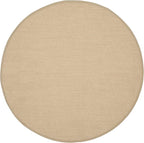 SAFAVIEH Area Rug 10' Round - Natural Fiber Collection - Large - Maize & Linen Color, Sisal, Woven Design with Border (NF141B)