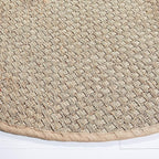 SAFAVIEH Area Rug 10' Round - Natural Fiber Collection - Large - Natural & Beige, Seagrass, Basketweave Pattern with Border (NF114A)