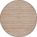 SAFAVIEH Natural Fiber Collection Area Rug - 7' Round, Olive & Natural, Handmade Flat Weave Stripe Jute & Cotton Jute, Ideal for High Traffic Areas in Living Room, Bedroom (NFB655X)