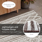 RUGSURE Washable Area Rugs 6' x 9' - 1/6 Thick - Moroccan-Inspired -Stain & Water Resistant Non-Slip - Resistant Rug for Living Room, Bedroom, Nursery, Pet & Child Friendly (Brown)