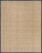 SAFAVIEH Area Rug 8x10 - Natural Fiber Collection - Large - Natural & Black, Seagrass, Basketweave Pattern (NF114C)
