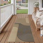 Modern Rainbow Hallway Runner Rug 2x6 Easy Jute Washable Rugs for Entryway Kitchen Farmhouse Indoor Outdoor Carpet Non Slip Runner for Porch Bedroom Laundry Front Door