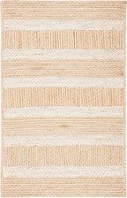 SAFAVIEH Natural Fiber Collection 2' x 3' Natural/Ivory NF887A Handmade Stripe Jute Entryway Living Room Foyer Bedroom Accent Rug