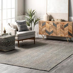 nuLOOM 8x10 Rigo Jute Hand Woven Area Rug, Grey, Solid Farmhouse Design, Natural Fiber, For Bedroom, Living Room, Dining Room, Hallway, Office, Kitchen, Entryway