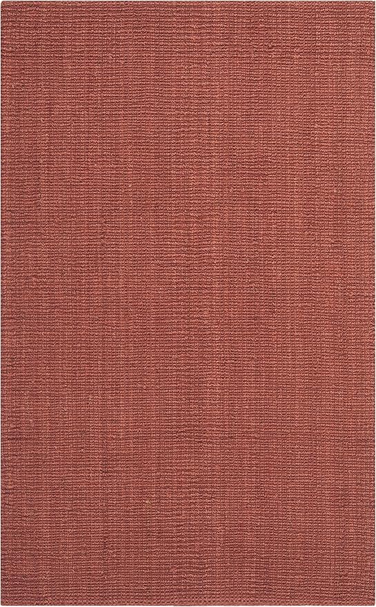 SAFAVIEH Area Rug 6x9 - Natural Fiber Collection - Rust, Handmade Jute, Farmhouse Style, Chunky Textured Thick Pile (NF447C)