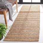 SAFAVIEH Natural Fiber Collection Runner Rug - 2'3" x 8', Olive & Natural, Handmade Flat Weave Stripe Jute & Cotton Jute, Ideal for High Traffic Areas in Living Room, Bedroom (NFB655X)