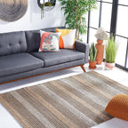 SAFAVIEH Natural Fiber Collection Accent Rug - 4' x 6', Black & Natural, Handmade Flat Weave Stripe Jute & Cotton, Ideal for High Traffic Areas in Entryway, Living Room, Bedroom (NFB652Z)