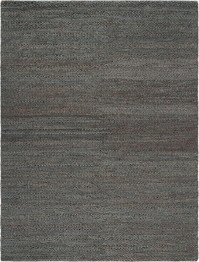 SAFAVIEH Natural Fiber Collection Area Rug - 10' x 14', Charcoal, Handmade Jute, Braided Woven Design, Ideal for Living Room, Bedroom (NF212C)