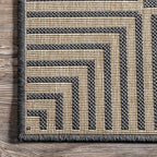 Nuloom Asha Dark Grey/Ivory, 3'6" x 5', Casual, Striped Border, Soft and Cozy, High Traffic, Stain Resistant, Easy Clean, Durable Area Rug for Indoor/Outdoor Patio, Deck, Porch, Garden, Courtyard