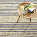 Dash and Albert Calder Stripe Pewter Blue Handwoven Jute Rug, 5 X 8 Feet, Blue Stripe Pattern