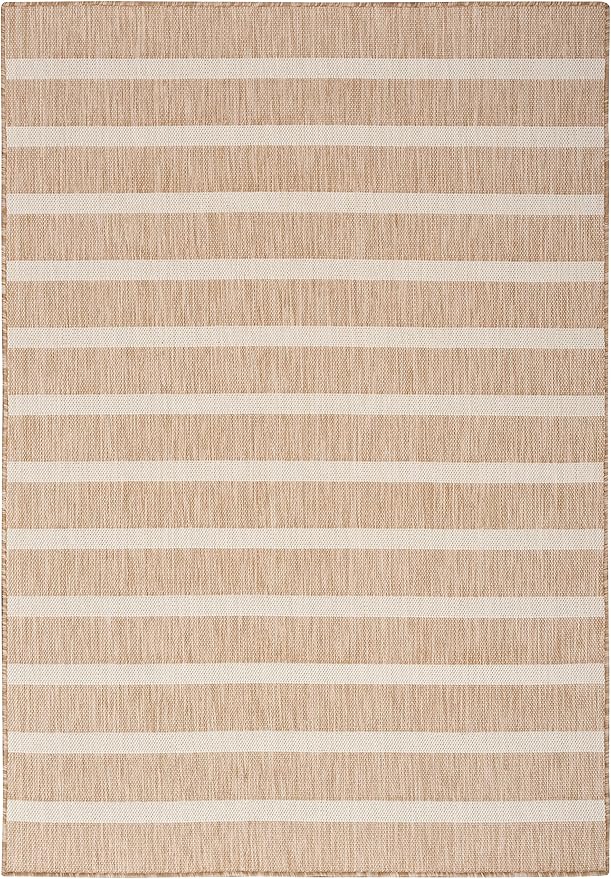 Nourison Home Positano Beige Ivory 5' x 7' Area Rug - Easy Clean, Non Shedding, Bed Room, Living Room, Dining Room, Kitchen (5' x 7')