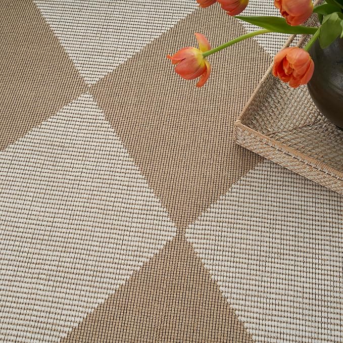 Nourison Home Washable Modern Jute Natural Ivory 7'10" x 9'10" Area Rug - Easy Clean, Non Shedding, Bed Room, Living Room, Dining Room, Kitchen (8' x 10')