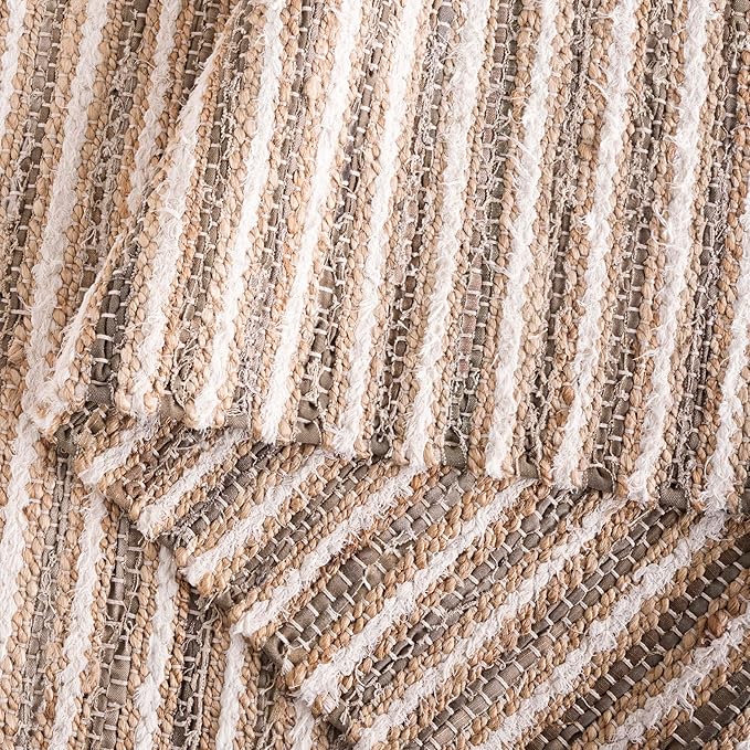 SAFAVIEH Cape Cod Collection Area Rug - 2'3" x 8' Runner, Natural/Green, Geometric Design, Ideal for High Traffic Areas in Living Room, Bedroom, Dining (CAP151Y)