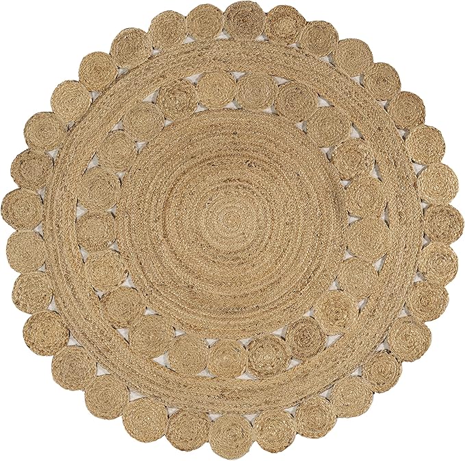 JONATHAN Y Bodhi Jute Hippie Circle Natural 4' Round Indoor Area Rug, Natural-Fibers, Geometric, Easy-Cleaning for Living Room, Bedroom, Kitchen, Pet Friendly, Non-Shedding (RNF104A-4R)