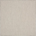 Nourison Home Courtyard Ivory Silver 4' x Square Area Rug - Easy Clean, Non Shedding, Bed Room, Living Room, Dining Room, Kitchen (4' x Square)