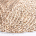 SAFAVIEH Area Rug 9' Round - Natural Fiber Collection - Natural Brown, Handmade Jute, Basketweave Design (NF401A)