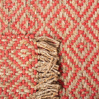 SAFAVIEH Natural Fiber Collection Runner Rug - 2'3" x 8', Fuchsia & Natural, Handmade Boho Diamond Tassel Jute, Ideal for High Traffic Areas in Living Room, Bedroom (NF266G)