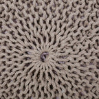 Nahunta Knitted Round Pouf - Cotton - Brown