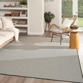 Nourison Home Courtyard Black White 9' x 12' Area Rug - Easy Clean, Non Shedding, Bed Room, Living Room, Dining Room, Kitchen (9' x 12')
