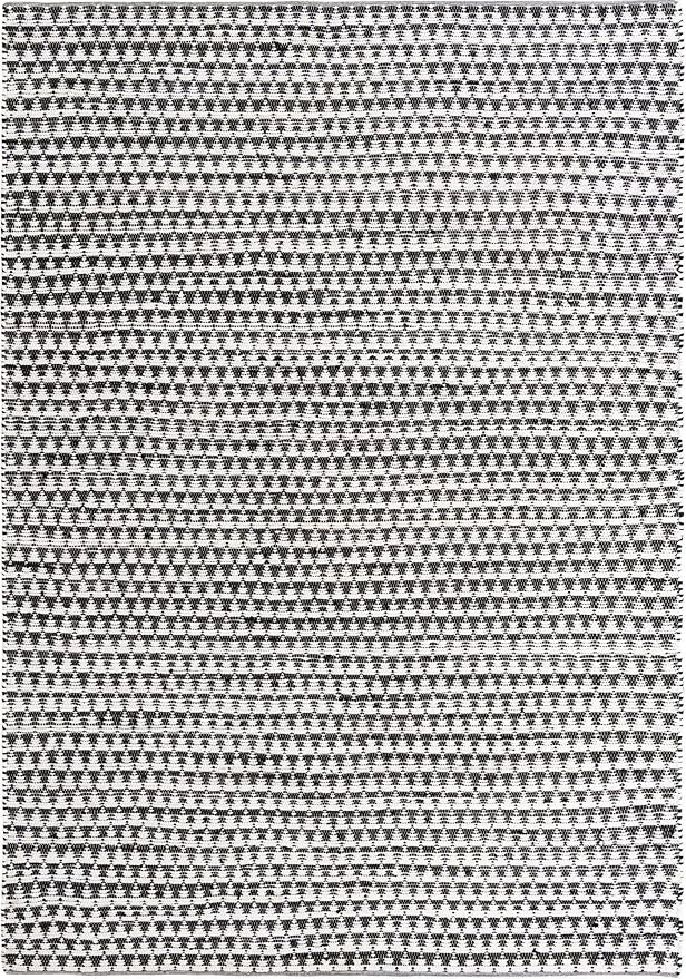 Unique Loom Chindi Jute Collection Area Rug (10' x 14' 1" Rectangle, White Black)