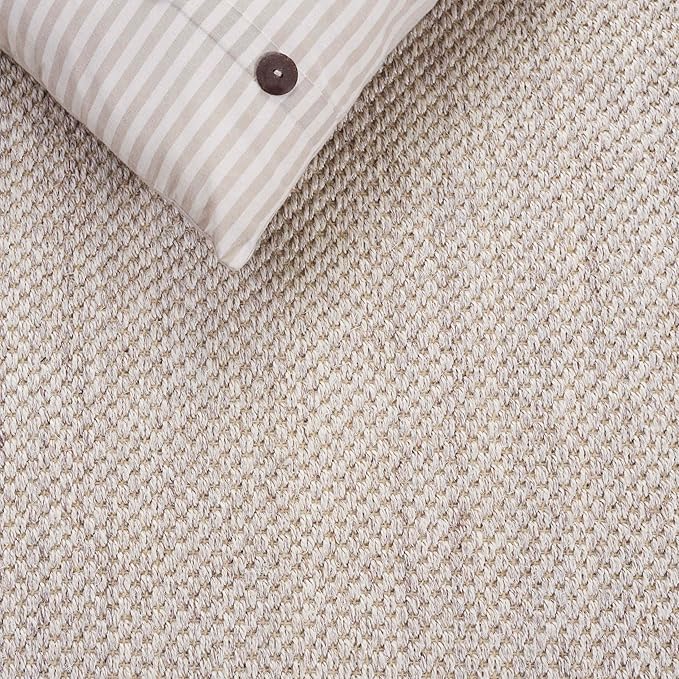 SAFAVIEH Area Rug 5x8 - Natural Fiber Collection - Marble & Khaki, Sisal, Woven Design with Border (NF143E)