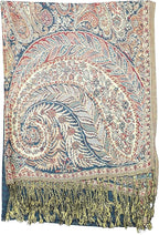 Achillea Reversible Paisley Pashmina Rave Scarf – Exotic Indian Shawls and Wraps for Evening Dresses, Festivals, All Seasons
