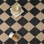 2x8 Checkered Easy Jute Runner Rug Non Slip Hallway Kitchen Washable Outdoor Rug for Entryway Indoor Checkerboard Black Indoor Outdoor Long Carpet for Bedside Entry Front Door Porch
