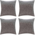 Home Brilliant Gray Pillow Covers 18x18 Inch Soft Lined Linen Throw Pillow Cases Spring Decorative Throw Pillow Covers for Couch Sofa Garden Car, Pack of 4, 18 x 18 Inch, Ash Grey