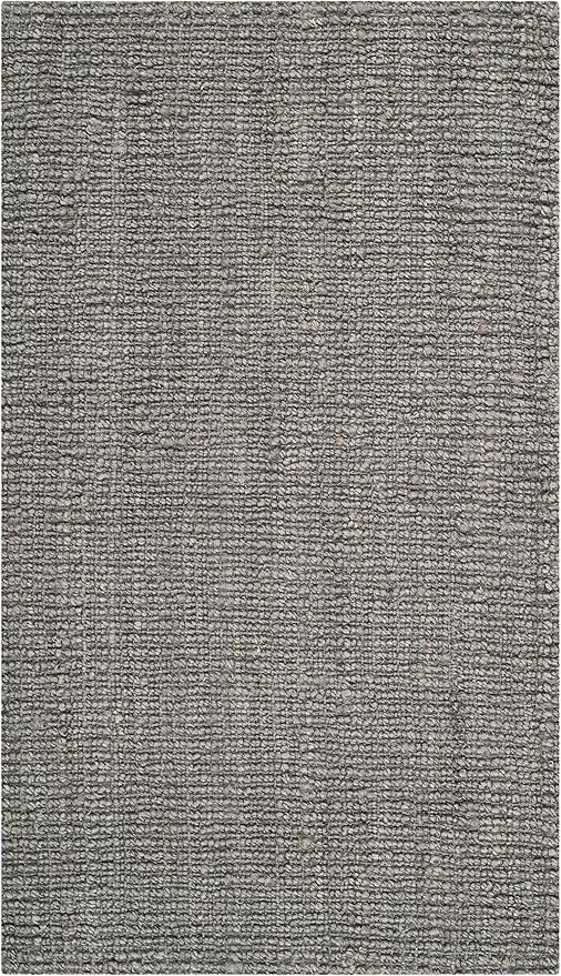 SAFAVIEH Area Rug 3x5 - Natural Fiber Collection - Light Grey, Handmade Jute, Farmhouse Style, Chunky Textured Thick Pile (NF447G)