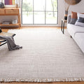 SAFAVIEH Area Rug 8x10 - Natural Fiber Collection - Large - Ivory & Natural, Handmade Woven Jute, Farmhouse Fringe Detail, Ideal for Living Room, Bedroom, Dining Space (NF826A)