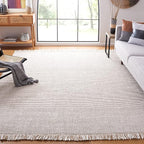 SAFAVIEH Area Rug 8x10 - Natural Fiber Collection - Large - Ivory & Natural, Handmade Woven Jute, Farmhouse Fringe Detail, Ideal for Living Room, Bedroom, Dining Space (NF826A)