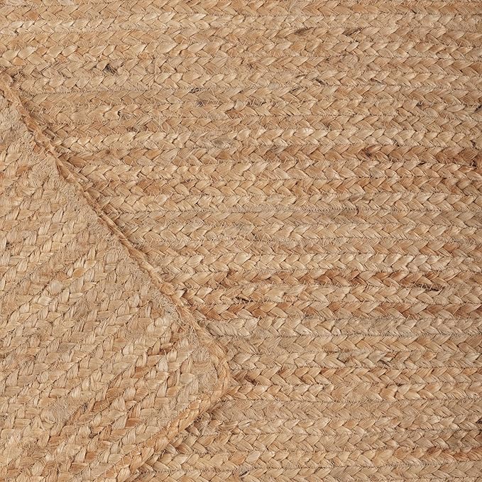 · REDEARTH · Rectangular Area Rug - 4'x6' Braided Natural Jute with Non-Skid Backing - Handwoven Boho Rug for Bedroom, Kitchen, Living Room Aesthetic Home Decor - Durable Handmade Rug, Set of 2