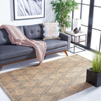 SAFAVIEH Natural Fiber Collection Area Rug - 5' x 8', Natural & Black, Natural Jute Design, Ideal for High Traffic Areas in Living Room, Bedroom (NFB552A)