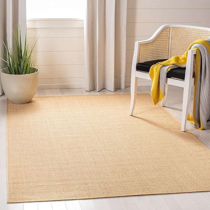 Martha Stewart x SAFAVIEH Area Rug Collection - 5' x 7', Natural Brown, Sisal & Jute, Farmhouse Style, Ideal for Living Room, Bedroom, Office, Dining Space (MSR9501A)