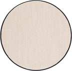Safavieh Area Rug 8' Round - Natural Fiber Collection - Marble & Black, Sisal, Woven Design with Border (NF143A)