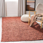 SAFAVIEH Area Rug 6x9 - Natural Fiber Collection - Rust, Handmade Jute, Farmhouse Style, Chunky Textured Thick Pile (NF447C)