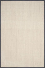 SAFAVIEH Area Rug 6x9 - Natural Fiber Collection - Marble & Dark Grey, Sisal, Woven Design with Border (NF143D)