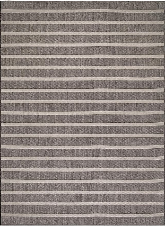 Nourison Home Positano Charcoal Ivory 9' x 12' Area Rug - Easy Clean, Non Shedding, Bed Room, Living Room, Dining Room, Kitchen (9' x 12')