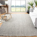 SAFAVIEH Natural Fiber Collection Area Rug - 10' x 14', Grey & Natural, Handmade Woven Fringe Jute, Ideal for High Traffic Areas in Living Room, Bedroom (NF826F)