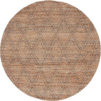 SAFAVIEH Natural Fiber Collection 6' Round Natural/Black NFB552A Natural Jute Entryway Foyer Living Room Area Rug