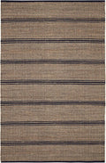 Dash & Albert Arbor Handwoven Jute Rug, 8 X 10 Feet, Navy Stripe Pattern