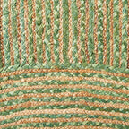 SAFAVIEH Area Rug 5' Round - Cape Cod Collection - Green & Natural Brown, Handmade Jute & Cotton, Woven Braided Design (CAP202Y)