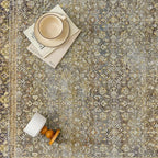 Area Rug 5x7 Brown Living Room Washable Vintage Carpet Non Slip Indoor Retro Traditional Accent Throw Large Rug for Office Kitchen Bedroom Dining Room