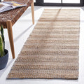 SAFAVIEH Natural Fiber Collection Runner Rug - 2'3" x 8', Light Blue & Natural, Handmade Boho Farmhouse Rustic Jute & Cotton Jute, Ideal for High Traffic Areas in Living Room, Bedroom (NFB654M)