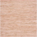 SAFAVIEH Cape Cod Collection Area Rug - 6' Square, Pink & Natural, Handmade Jute & Cotton, Ideal for Living Room, Bedroom, Dining Space (CAP236U)