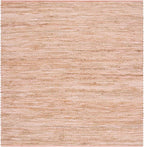 SAFAVIEH Cape Cod Collection Area Rug - 6' Square, Pink & Natural, Handmade Jute & Cotton, Ideal for Living Room, Bedroom, Dining Space (CAP236U)