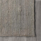 nuLOOM 3x5 Rigo Jute Hand Woven Area Rug, Grey, Solid Farmhouse Design, Natural Fiber, For Bedroom, Living Room, Dining Room, Hallway, Office, Kitchen, Entryway