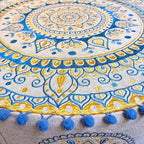 Boho Floor Pillow Cover Round Moroccan Large Pouf Ottoman Room Décor Cushion for Meditation Yoga and Boho Chic Bohemian Furniture Perfect for Living Room, Bedroom, Nursary or Children Room Unstuffed