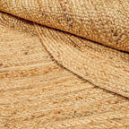 Hand Woven Jute Area Rug - 5' x 7' Feet - Rustic Beige Reversible Oval Rugs for Bedroom, Kitchen, Living Room - Vintage Natural Braided Entry Floor Décor Boho Oval Area Rugs 5x7 Feet