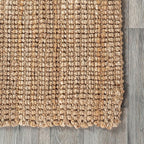 Nuloom Ashli Hand Woven, Natural, 8' Square, Farmhouse, Jute, Soft and Textured, High Traffic, Stain Resistant, Easy Clean, Durable Area Rug for Bedroom, Living Room, Dining, Den, Foyer, Entryway